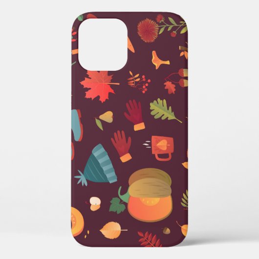 秋の要素、暗い背景、ヴィンテージ Case-Mate iPhoneケース (裏面)