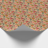 秋の要素：鮮やかヴィンテージパターン ラッピングペーパー (角)