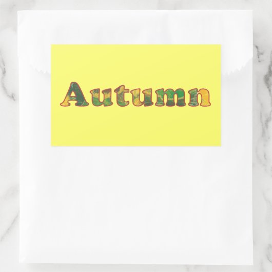 秋の言葉の樺の木離れスティッカーby CherylsArt 長方形シール (バッグ)