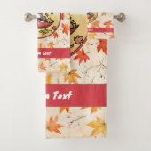 秋の訪ねでかわいい猫は傘に乗って バスタオルセット (インサイチュ)