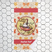 秋の訪ねでかわいい猫は傘に乗って バスタオルセット