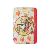 秋の訪ねでかわいい猫は傘に乗って バスマット (正面縦)