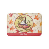 秋の訪ねでかわいい猫は傘に乗って バスマット (正面)