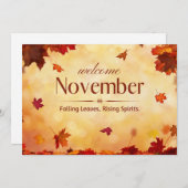 秋の訪れを歓迎する シーズンカード (正面/裏面)