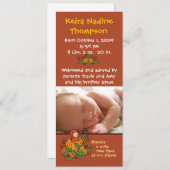 秋の誕生の発表 案内状 (正面/裏面)