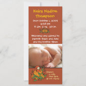 秋の誕生の発表 案内状 (正面)