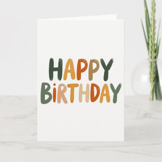 秋の誕生日アートカード カード (正面)