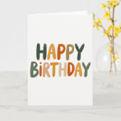 秋の誕生日アートカード カード (黄色い花)