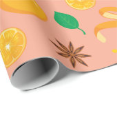 秋の誕生日オレンジとシナモンシームレス秋 ラッピングペーパー (ロールコーナー)