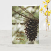 秋の誕生日カード カード (黄色い花)