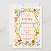 秋の誕生日ガール招待状 招待状 (正面)