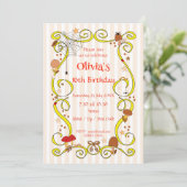 秋の誕生日ガール招待状 招待状 (スタンド正面)