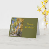 秋の誕生日テンプレート カード (黄色い花)