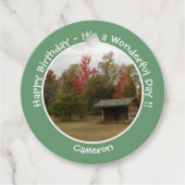 秋の誕生日パーティーのアイテムにリーンtoアディロンドック フェイバータグ (正面)