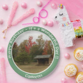 秋の誕生日パーティーのアイテムにリーンtoアディロンドック ペーパープレート (パーティー)