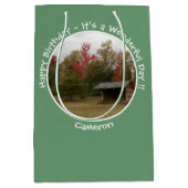 秋の誕生日パーティーのアイテムにリーンtoアディロンドック ミディアムペーパーバッグ (正面)