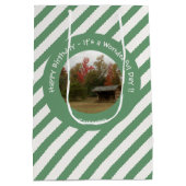 秋の誕生日パーティーのアイテムにリーンtoアディロンドック ミディアムペーパーバッグ (裏面)