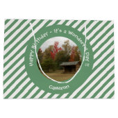 秋の誕生日パーティーのアイテムにリーンtoアディロンドック ラージペーパーバッグ (裏面)