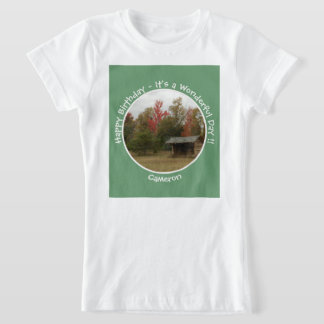 秋の誕生日パーティーのアイテムにリーンtoアディロンドック tシャツ