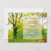 秋の誕生日パーティーの招待テンプレート 招待状 (正面)