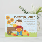 秋の誕生日パーティー招待状 招待状 (スタンド正面)