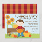 秋の誕生日パーティー招待状 招待状 (正面/裏面)