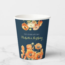 秋の誕生日パーティー秋フェテオレンジブロッサム 紙コップ
