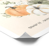 秋の誕生日フォトゲストブックテーブルサイン ポスター (角)