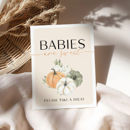 秋の誕生日ベビーは甘いサイン ポスター