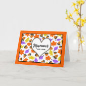 秋の誕生日マローカラフルズ葉・アコール カード (黄色い花)