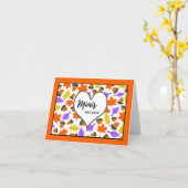 秋の誕生日ミミカラフルー葉・アコール カード (黄色い花)