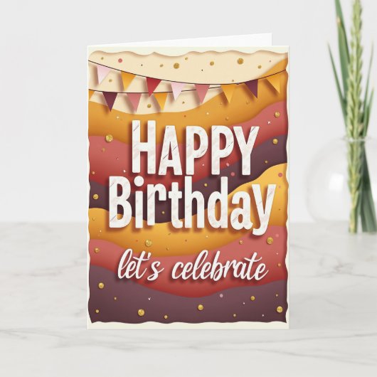 秋の誕生日レイヤードカード カード (正面)