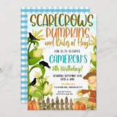 秋の誕生日招待状 招待状 (正面/裏面)