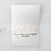 秋の誕生日猫歩くダウンダートロード カード (内部)