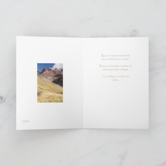 秋の誕生日 カード (内部)