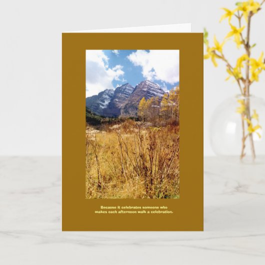 秋の誕生日 カード (黄色い花)