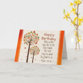 秋の誕生日　希望の聖書詩篇118:24 カード (黄色い花)