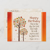 秋の誕生日　感謝と希望の聖書詩篇118:24 ポストカード (正面/裏面)