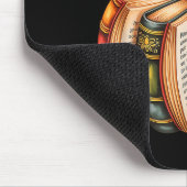 秋の読書 パンプキン秋の図書館員 本好きの先生 マウスパッド (コーナー)