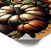 秋の豊富 – カスタマイズ可能なカボチャのパッチ ポスター (角)