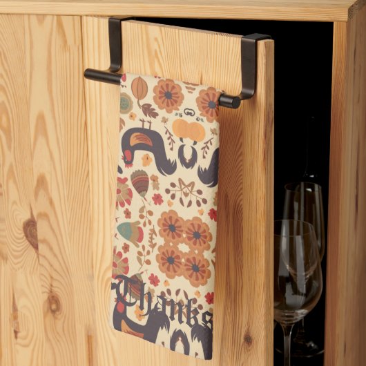 秋の豊富 キッチンタオル (三つ折り)