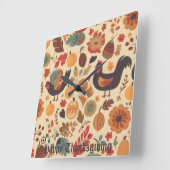 秋の豊富 スクエア壁時計 (傾斜)