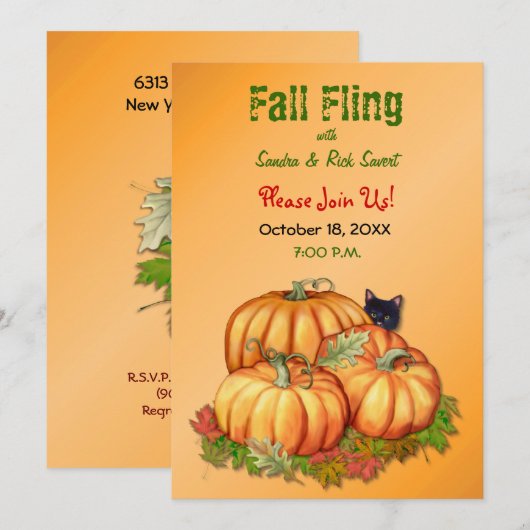 秋の豊穣祭 招待状 (正面/裏面)