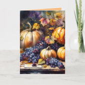 秋の豊穣、かぼちゃ、ぶどうの蜂蜜 カード (正面)