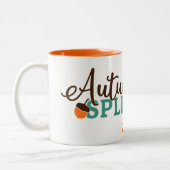 秋の豪華なアコーンとオークの葉 ツートーンマグカップ (左)