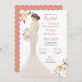 秋の豪華な花嫁のドレスの結婚前お披露目招待状 招待状 (正面/裏面)