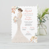 秋の豪華な花嫁のドレスの結婚前お披露目招待状 招待状 (スタンド正面)
