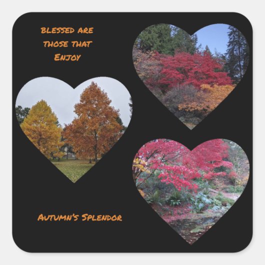 秋の豪華ステッカー スクエアシール (正面)