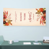 秋の豪華秋リーフアイボリーブライダルシャワー 横断幕 (トレードショー)