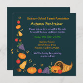 秋の資金調達パーティーのご案内 招待状 (正面/裏面)